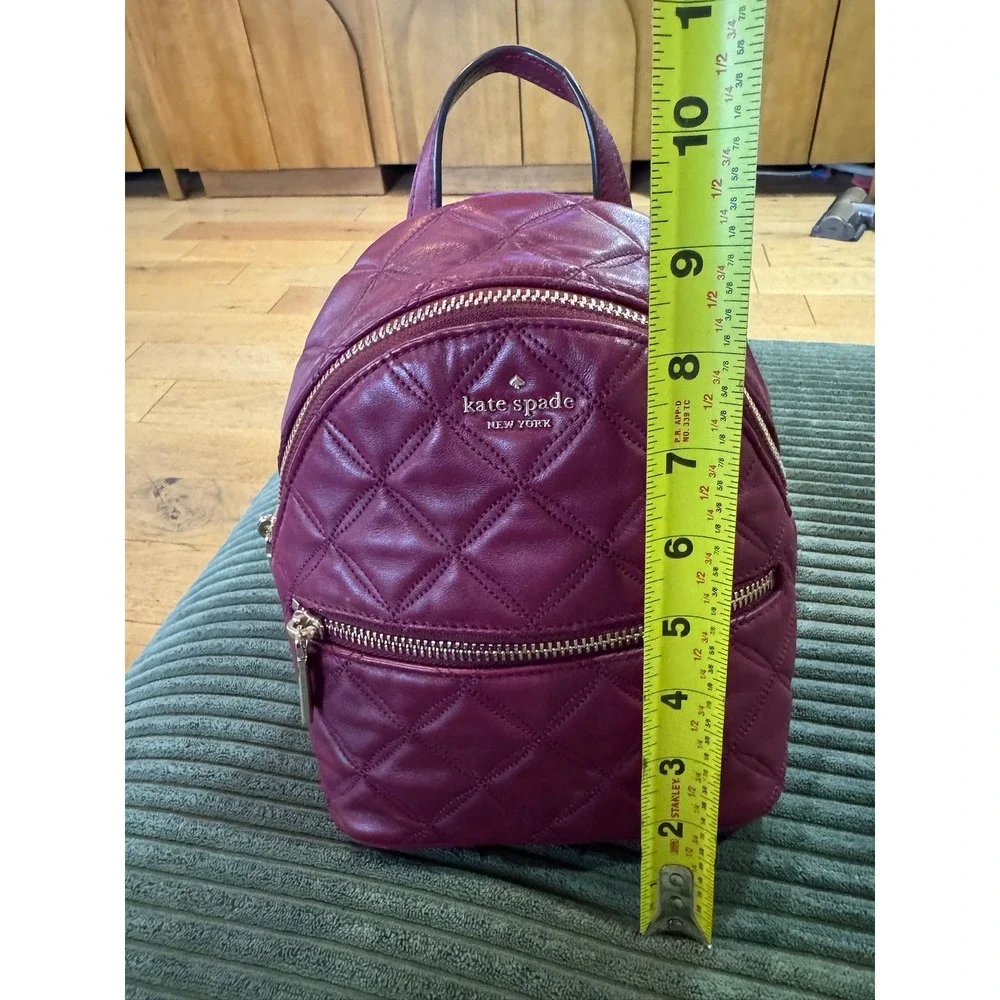 Kate Spade Natalia Mini Convertable Backpack - Quilted‎ Leather Burgundy